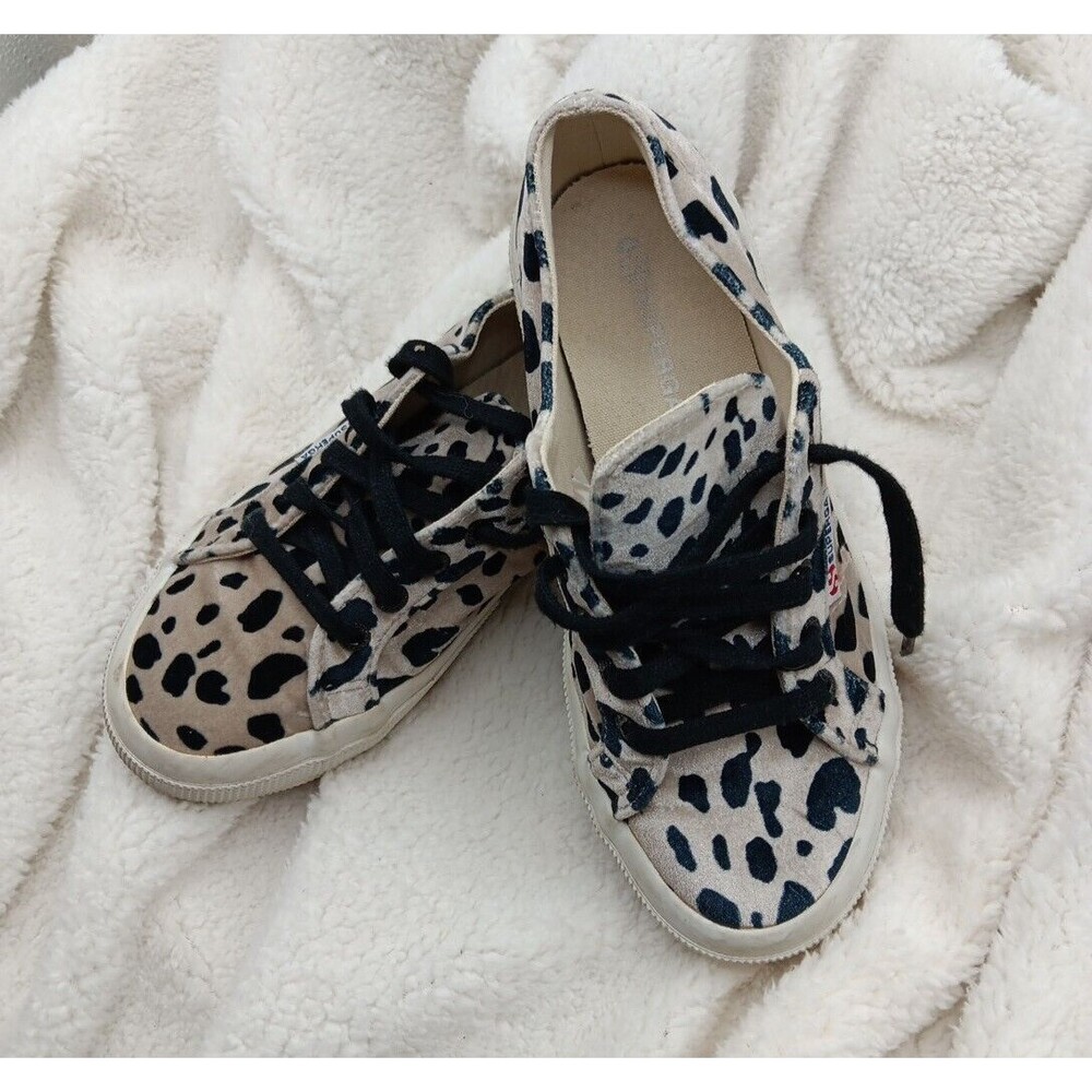SUPERGA 2750 Fanvelw Women's Dalmation Lace Up Sneakers Size 37 K642